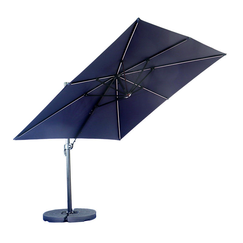 Outdoor Courtyard Sunshade Solar Light Strip Roman Umbrella
